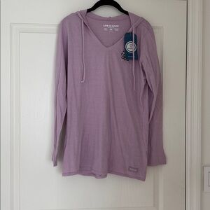 Life Is Good Lavender V-Neck Hoodie